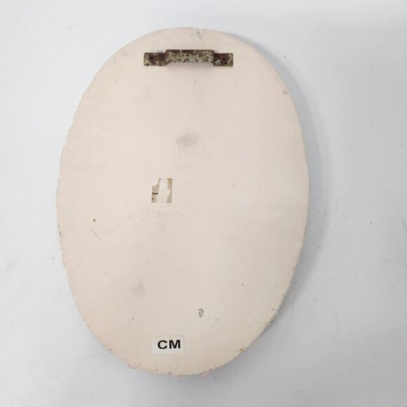 Vintage Butterfly Flower Wall Plaque 3D Oval Chalkware Home Decor Purple Yellow - Picture 4 of 8